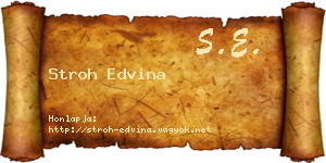 Stroh Edvina névjegykártya